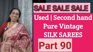 Sale used Second hand Pure Vintage SILK SAREES Part 90