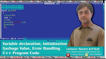 C++ Program Practical 2 I Variable declaration, Initialization I garbage Value I Error Handling