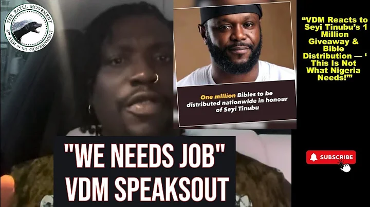 “VDM Reacts to Seyi Tinubu’s 1 Million Giveaway & Bible Distribution—This Is Not What Nigeria Needs!