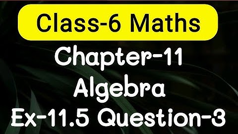 Exercise 11.5, Question number-3, Algebra Chapter-11 | class-6 Ncert maths | cbse board