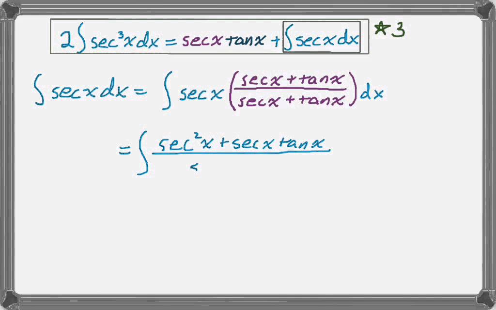 Integral Of Secant Cubed YouTube Integral Of Secant Cubed YouTube
