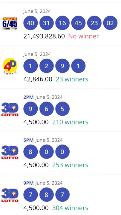 9pm lotto result today June 5,2024#short
