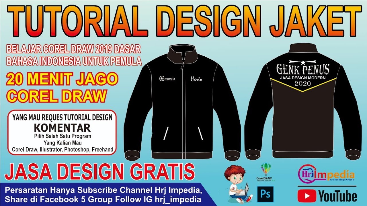 Tutorial Corel Draw  2021 Dasar Cara  Desain  Jaket  Desain  