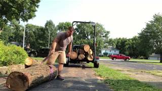 The Best Log Trailer On The Planet!-How I load multiple small logs!