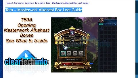 Opening Masterwork Alkahest Boxes in Tera Online