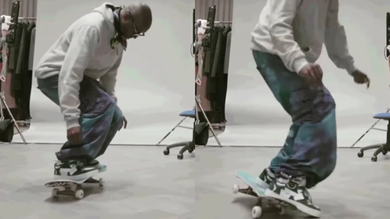 Virgil Abloh Skating In His Studio 