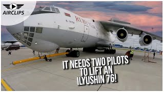 It needs TWO PILOTS to lift an Ilyushin 76!!! Amazing Takeoff from Minsk! [AirClips]