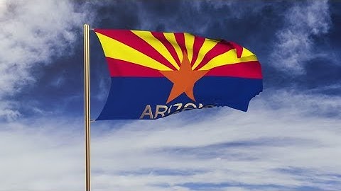 4K arizona flag with title waving in the wind. Looping sun rises style. Animation loop Stock video