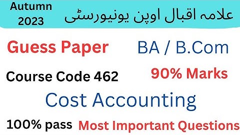 Aiou code 462 Guess paper 2023 | BA code 462 important Question for Exams Aiou | Solved paper 462