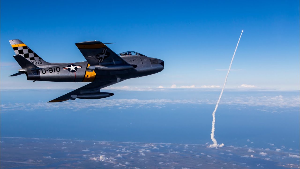Photo Chase F86 Sabre and a Rocket Launch YouTube