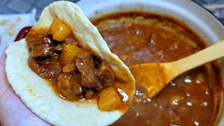 How to make CARNE GUISADA TexMex beef stew recipe | Carne guisada TACOS are life!