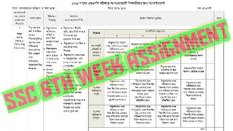 SSC 6th Week Assignment || বাংলাদেশের ইতিহাস ও বিশ্বসভ্যতা # History & world civilization of Bangla