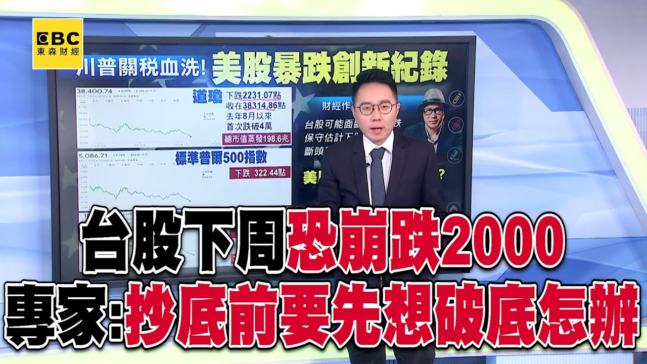 台股下周「恐崩跌2000」！專家：抄底前要先想破底怎辦