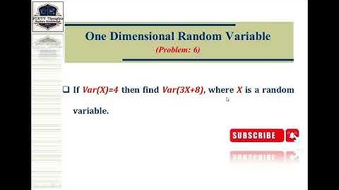 #162 ll If V(X) = 4 then find V(3X+8), where X is a random variable
