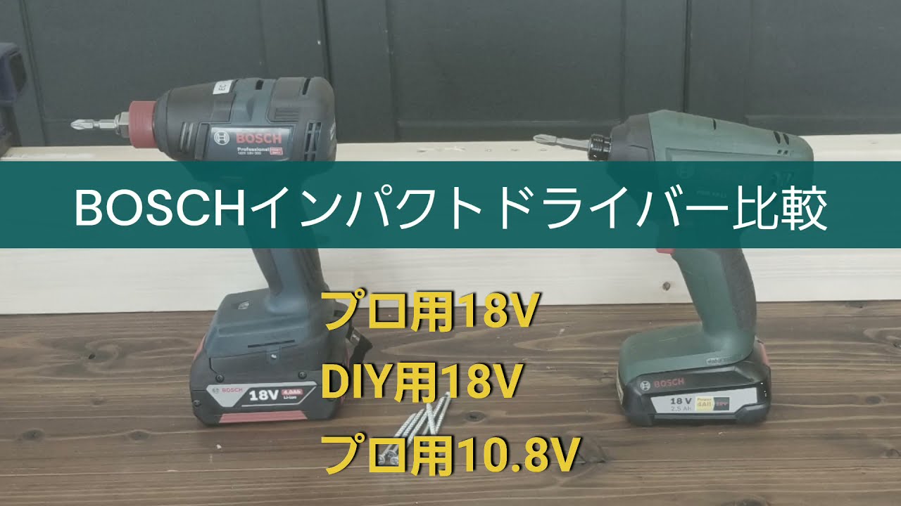 ボッシュのコンボキットGDX18V200と10.8VとDIY用のインパクトドライバーの比較【BOSCH】