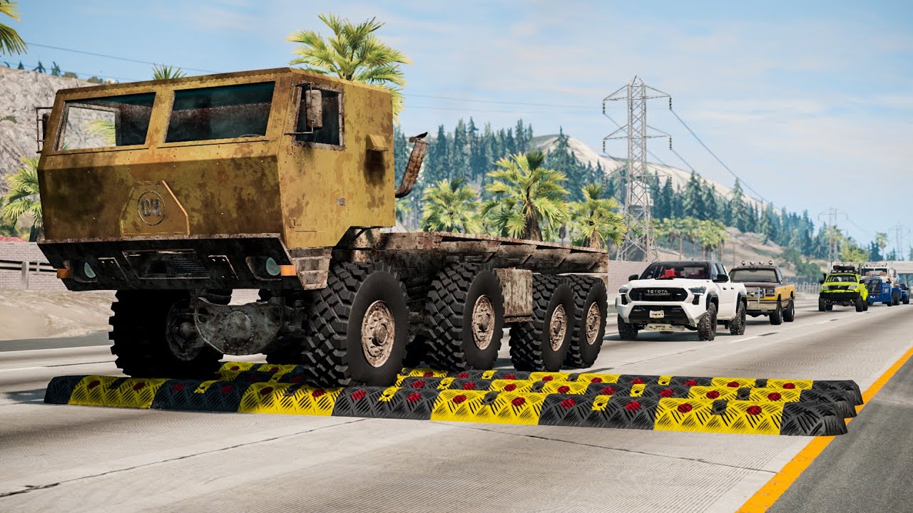 Trucks vs Speed bumps #04 #beamngdrive #speedbumps 