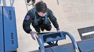 US F-15E Strike Eagle Fighter Jet Take off at Royal Air Force Lakenheath, England