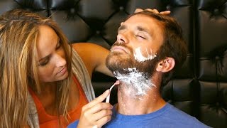 Real ASMR Men’s Shave & Beard Trimming Barber Sounds – Soft Spoken Binaural 3Dio