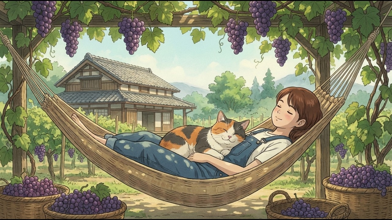 Cozy Summer Garden 🍇 Building a Bamboo Trellis, Onigiri & Refreshing Jelly | Ghibli Style
