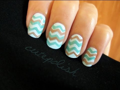 Easy Chevron Nails (no stripers needed!)