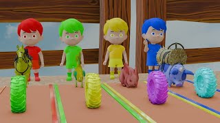 Long Slide Game with Cow Elephant Gorilla Hippopotamus Tiger 3d Animal Game Funny 3d Animals