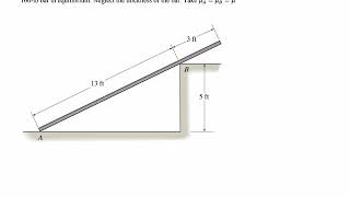 Statics Practice Problem 839: Friction example of a sliding bar
