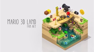 Mario Bros 3D - mini world in voxelart