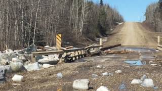 Extreme Ice And Log Build Up On White Fox River, Saskatchewan