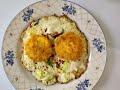 Crispy and runny breaded egg yolk omelette  | breaded egg yolk | egg recipe |