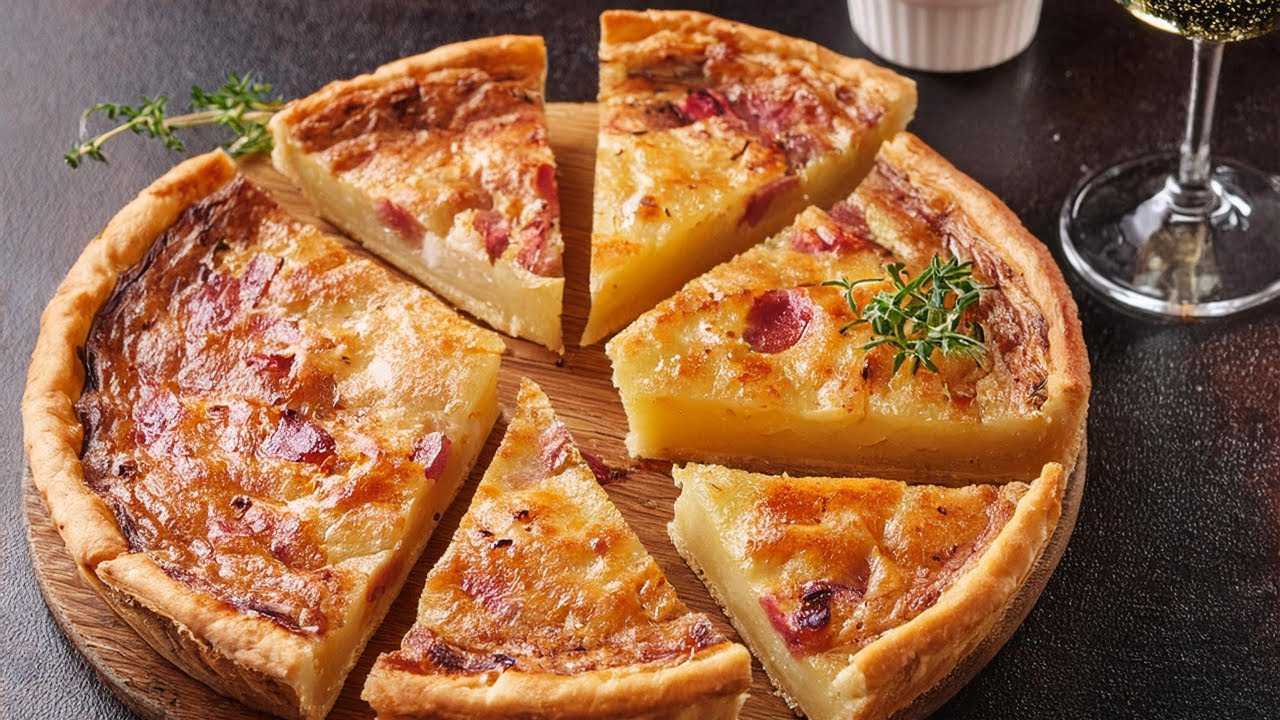 Elsässer FLAMMKUCHEN - das Original | Hefeteig Schinkenspeck französisch