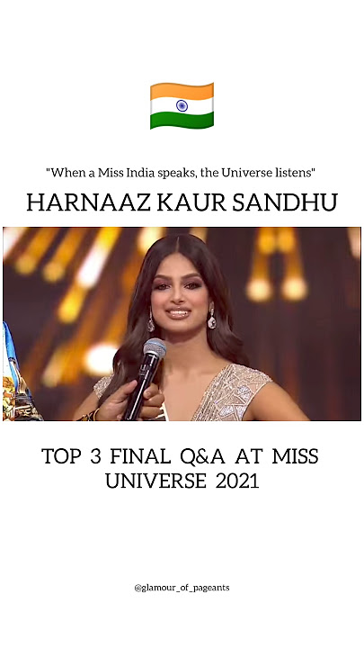 THROWBACK | MISS UNIVERSE 2021 HARNAAZ KAUR SANDHU 🇮🇳 SLAYING THE TOP 3 FINAL Q&A ROUND❤️‍🔥 #shorts