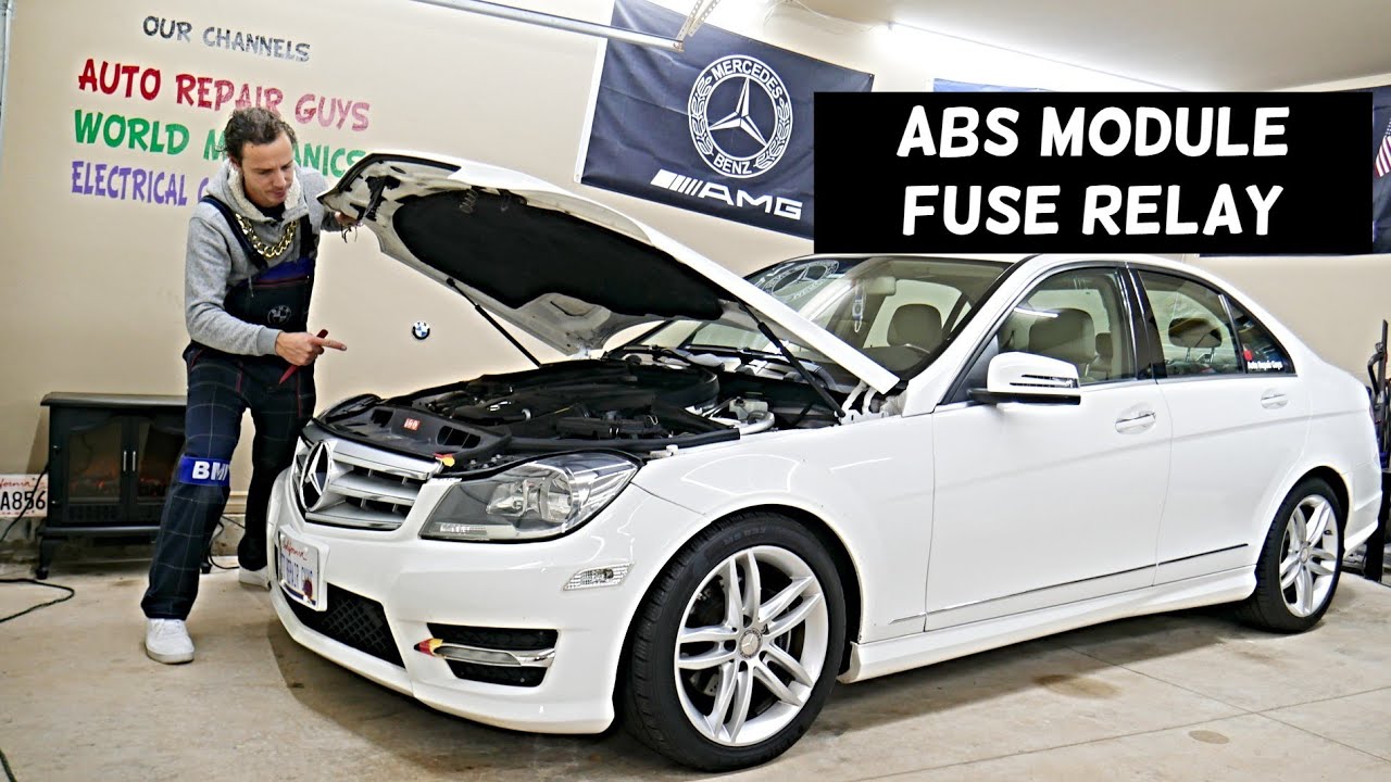 MERCEDES W204 ABS Module Brake Pump Module Fuse Relay Location