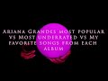 Ariana Grandes most popular vs most underrated vs my favorite songs from each album (Inspo in desc.)