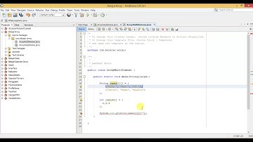 Contoh Array Dua Dimensi pada Pemrogaman Berorientasi Objek pada Java di Software Netbeans IDE 8.1