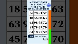 Brain Exercise for Seniors – Daily Focus Challenge to Stay Sharp | Match the Numbers