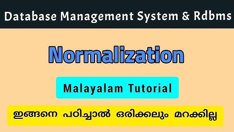 Dbms|Normalization|malayalam|calicut_university|bca/bsc_cs fourth semester