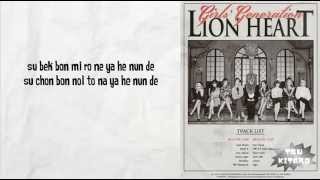 Video thumbnail of "Girls Generation - Lion Heart Lyrics (easy lyrics)"