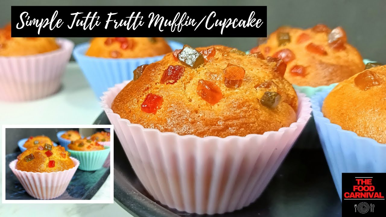Simple Eggless Tutti Frutti Muffin Recipe for Christmas | tutti frutti ...