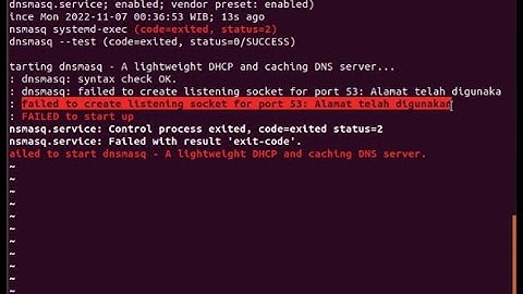 fix mengatasi dnsmasq error failed to create listening socket for port 53: address already in use