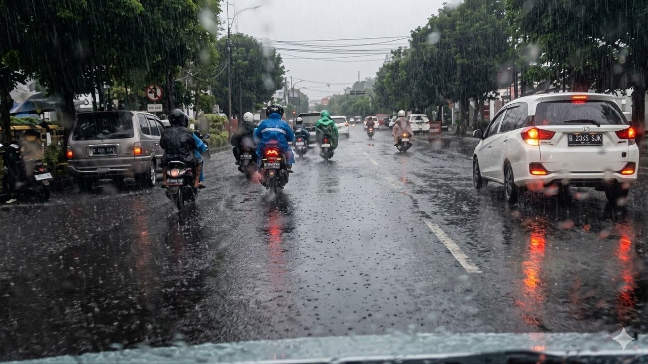 HUJAN TIBA SAAT PERJALANAN MENUJU MALL DI PURWOKERTO