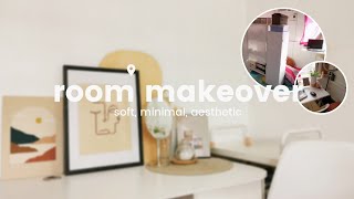 aesthetic small room makeover | minimal & pinterest inspired