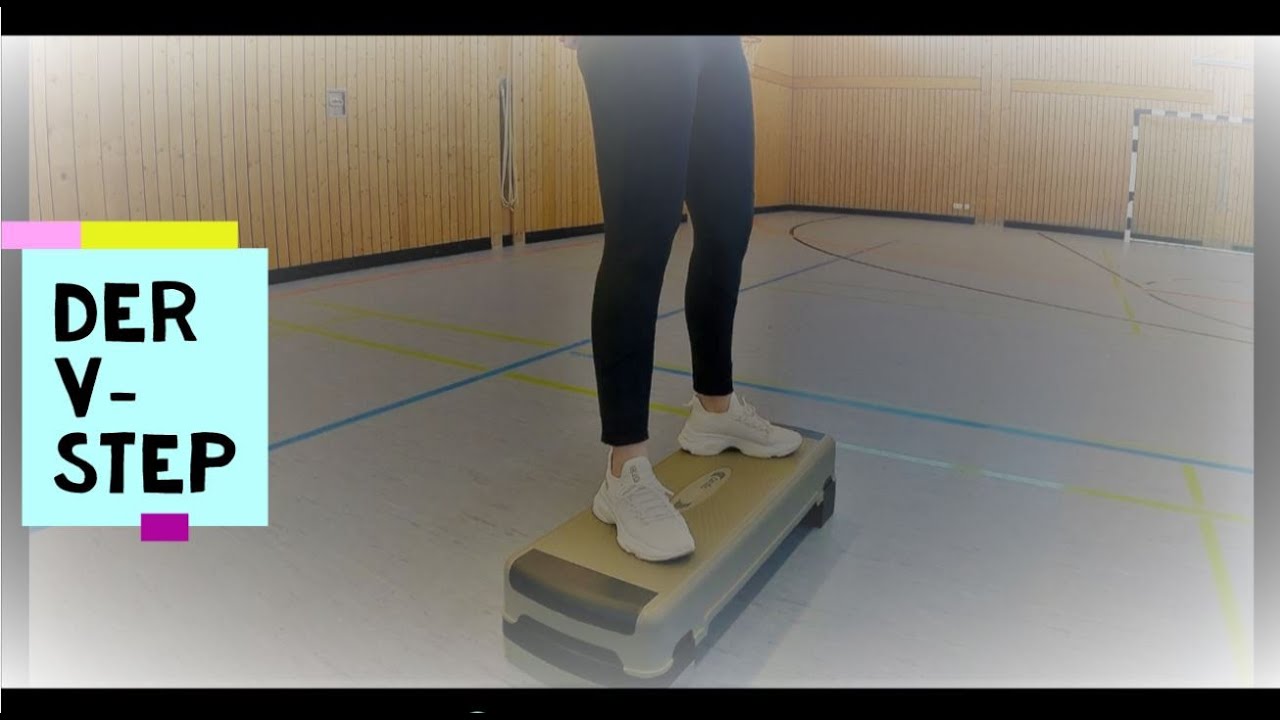 Schritte in der Step Aerobic: Der V-Step - YouTube