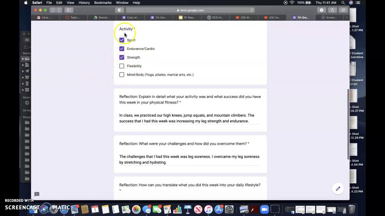 Fitness Log Example YouTube