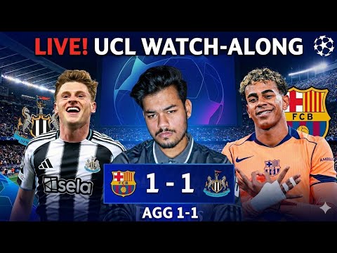 FC BARCELONA vs NEW CASTLE UNITED | UCL R16 2nd leg | Live reaction and watch along