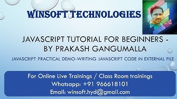 #4 Executing JavaScript code from external file - Javascript Practical demo by Prakash Gangumalla