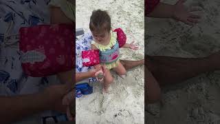 Tiny Hermit Crab Tickles Precious Child's Hand During Play