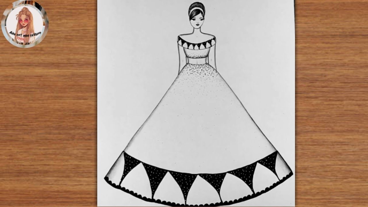 Easy Barbie Drawing || Easy Barbie Doll Drawing || How to Draw a Barbie With beautiful dress\Drawing