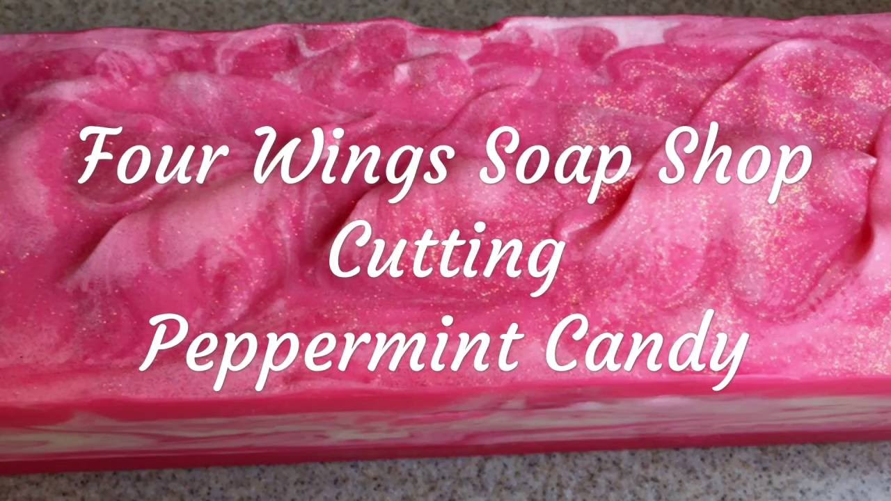 Cutting Peppermint Candy Vegan Soap YouTube