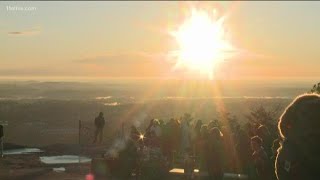 People gather at Stone Mountain for Easter Service Sunrise