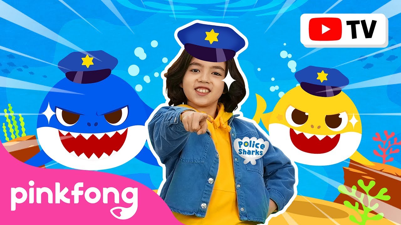 [4K] Policiais Tubarões | Vamos dançar | Bebê Tubarão | Baby Shark | Pinkfong Canções para crianças